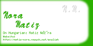 nora matiz business card